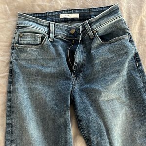 Fidelity wide leg jeans, size 26 in distressed wash
